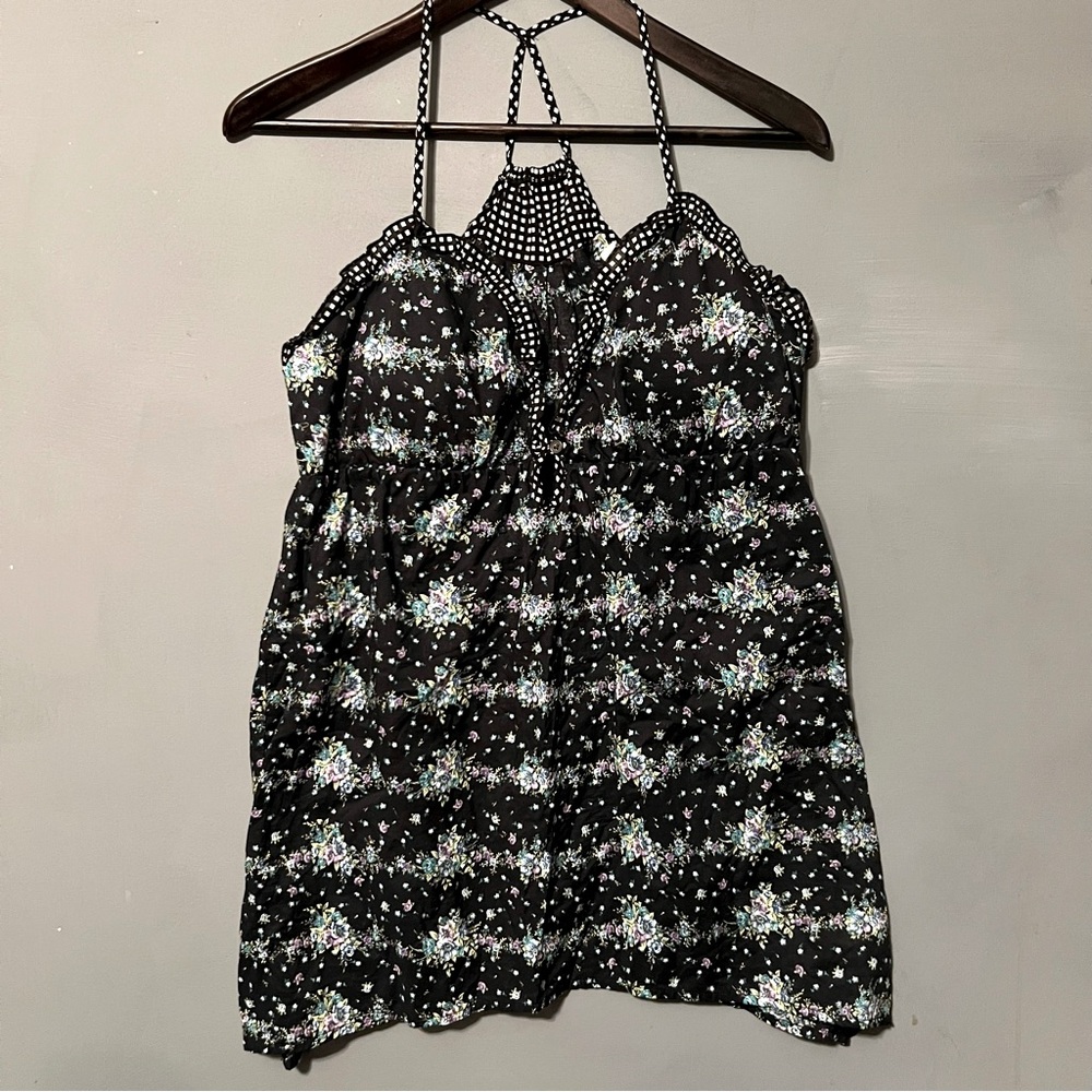 y2K Belle du Jour XL Floral Cotton Tank Top Cottage Prairie Goth Whimsigoth